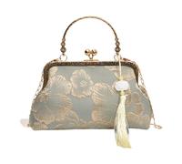 Borsa a tracolla con chiusura a bacio, borsa a mano con fiore, per