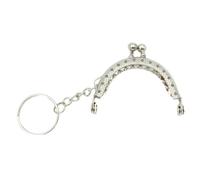 Borsa a tracolla con chiusura a bacio da 5,1 cm in metallo ad arco con telaio portamonete TowBall Kiss chiusura frizione Making, Argento, One Size