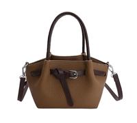 Borsa a tracolla con chiusura sicura con scomparti multipli per un accesso rapido durante i pendolari, lo shopping e il lavoro, borsa a secchiello in stile coreano, Marrone, with pendant