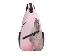 Borsa a tracolla con di coniglietto rosa pasquale Borsa a tracolla con tracolla diagonale
