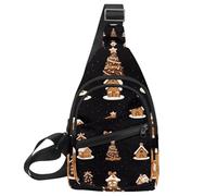 Borsa a tracolla con diversi tipi di pane allo zenzero, zaino a tracolla da viaggio, escursionismo, borsa a tracolla per borse da donna e uomo, Multicolore 17, 11.8x7x1.5in/30x18x4cm
