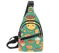Borsa a tracolla con diversi tipi di pane allo zenzero, zaino a tracolla da viaggio, escursionismo, borsa a tracolla per borse da donna e uomo, Multicolore 03, 11.8x7x1.5in/30x18x4cm
