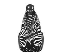 Borsa a tracolla con due zebre rivolte verso l'altra, borsa a tracolla borsa a tracolla marsupio da viaggio escursionismo zaino per donne e uomini, nero, taglia unica, Nero, One Size