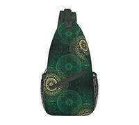Borsa a tracolla con farfalla da ballo floreale vintage verde, borsa a tracolla per uomo e donna, utilizzata per il tempo libero e i viaggi