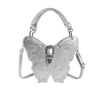 Borsa a tracolla con farfalla zaino creativo borsa a tracolla singola borsa a tracolla borsa per bambini zaino animale, Argento, Taglia unica