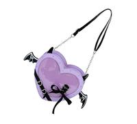 Borsa a tracolla con fiocchi Stili giapponesi Crossbody a forma di cuore Itabag Incontri adorabili messaggeri per display a forma di cuore Itabag Spalla bella tracolla giapponese Incontri, Viola