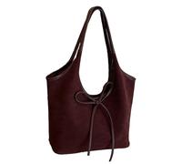 Borsa a tracolla con fiocco - borsa da donna alla moda borsa a tracolla elegante | borsa a tracolla in pelle PU tote versatile per l'uso quotidiano, Vino rosso, Se référer au descriptif