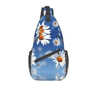 Borsa a tracolla con fiore di papavero e margherita bianca, borsa a tracolla per uomo e donna, utilizzata per il tempo libero e i viaggi