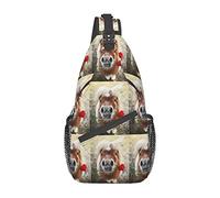 Borsa a tracolla con fiori di cavallo e rosa, borsa a tracolla per uomo e donna, utilizzata per il tempo libero e i viaggi