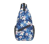 Borsa a tracolla con fiori floreali di frangipani tropicali per donna Zaino a tracolla da uomo Ciclismo Escursionismo Daypack Borsa a tracolla