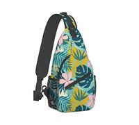 Borsa a tracolla con foglie di palma astratte Zaino da viaggio a tracolla Zaino da escursionismo Zainetto Borse a tracolla casual per donna Uomo con cinturino Leggero Viaggi all'aperto Arrampicata Cic