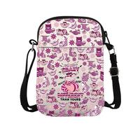 Borsa a tracolla con gatto dei cartoni animati I Am Not Crazy My Reality Is Just Different Than Yours Messenger Bag Crazy Cat Carry On Bag, Pazzo Cb, 15*21*2cm