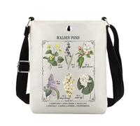 Borsa a tracolla con grafico floreale letterario regalo erbologia fiori selvatici regalo linguaggio botanico dei fiori, Grafico floreale Cb Regno Unito, 0