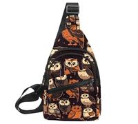 Borsa a tracolla con gufo sbarrato seduto immobile al chiaro di luna blu, zaino a tracolla zaino da viaggio escursionismo borsa da petto per borse borsa a tracolla donna uomo, Multicolore 18,