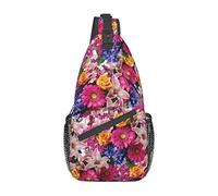 Borsa a tracolla con mappa del mondo con fiori rosa e rose dorate, borsa a tracolla per uomo e donna, utilizzata per il tempo libero e i viaggi