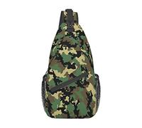 Borsa a tracolla con mappa del mondo mimetica, borsa a tracolla sul petto con imbracatura da uomo e da donna, utilizzata per il tempo libero e i viaggi