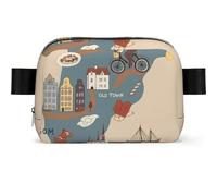 Borsa a tracolla con mappa della Svezia con varie stampe Illus, per uomo e donna, leggera, impermeabile, per uso quotidiano