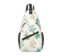 Borsa a tracolla con motivo a motivi in oro rosa con scritte a forma di tartaruga, borsa a tracolla sul petto a tracolla per uomo e donna, utilizzata per il tempo libero e i viaggi