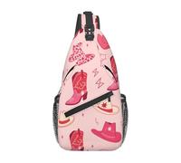 Borsa a tracolla con motivo cowboy, borsa a tracolla da viaggio, escursionismo, zaino per donne e uomini, nero, taglia unica, Nero, One Size