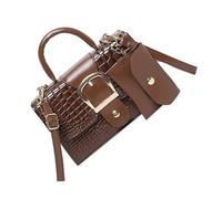 Borsa a tracolla con motivo goffrato 2pcs Borse a tracolla in pelle PU Borse casual per le donne moderne ha bisogno di borsa alla moda, Caff, One Size