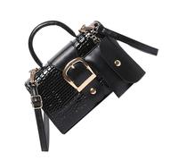 Borsa a tracolla con motivo goffrato 2pcs Borse a tracolla in pelle PU Borse casual per le donne moderne ha bisogno di borsa alla moda, Nero , One Size