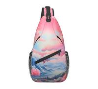 Borsa a tracolla con motivo paesaggio arcobaleno, borsa a tracolla, borsa a tracolla, da viaggio, escursionismo, zaino per donne e uomini, nero, taglia unica, Nero, One Size