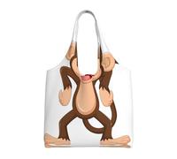 Borsa a tracolla con motivo scimmietta - Borsa in tela riutilizzabile per donna, perfetta per la spesa, la spiaggia, i viaggi e la vita di tutti i giorni, nera, taglia unica