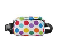 Borsa a tracolla con motivo scozzese scozzese, motivo scozzese, colore nero, oro, verde, carino, per donne e uomini, arcobaleno pois geometrici Industriali, 1 size