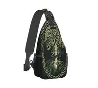 Borsa a tracolla con motivo vichingo e mitologia norrena, albero della vita, unisex, zaino da viaggio, sportivo, da trekking e per il tempo libero