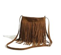 Borsa a tracolla con nappe, borsa a retrò, a casual di grande capacità Per chi viaggia e ama il tempo libero(Brown)