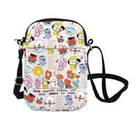 Borsa a tracolla con personaggi K-pop Bangtan Army regalo membri dell'esercito fan merch Bangtan Boys regalo di gruppo coreano, Van Pop Cb Regno Unito, INCHES