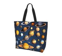 Borsa a tracolla con pianeti del sistema solare. Borsa a tracolla da donna, alla moda, semplice e leggera
