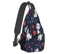 Borsa a tracolla con piccolo animale domestico, modello cane cartone animato, per uomo e donna, leggera, a tracolla, antifurto, con tracolla regolabile, ideale per sport all'aria aperta, escursionismo