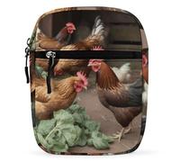 Borsa a tracolla con polli della fattoria, borsa messenger in tessuto Oxford, mini Satchel, piccola borsa con tracolla regolabile per uomini e donne