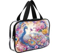 Borsa a tracolla con progetto di diamanti 5D fai-da-te, dipinto con cristalli, borsa con pietre brillanti, pochette con cerniera e cristalli, organizer cosmetici con pietre, perfetta per il
