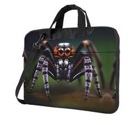 Borsa a tracolla con ragni tropicali della foresta pluviale stampata borsa a tracolla facile da usare quando si viaggia per affari, Nero, 13 inch