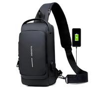 Borsa a tracolla con ricarica USB anti-furto - Nera