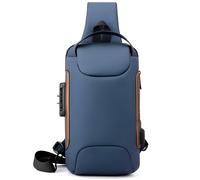 Borsa a tracolla con ricarica USB anti-furto TO-25610 - Blu