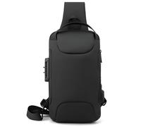 Borsa a tracolla con ricarica USB anti-furto TO-25613 - Nera