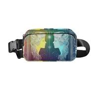 Borsa a tracolla con ritratti astrologici colorati glitterati per donne e uomini, mini borsa a tracolla, accessorio da viaggio con cinghia regolabile per viaggi, vacanze, corsa, Ritratti astrologici
