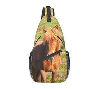 Borsa a tracolla con ritratto di cavallo selvaggio per donna Uomo Zaino a tracolla a tracolla Ciclismo Escursionismo Daypack Borsa a tracolla