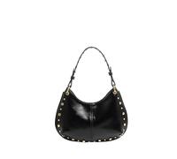 Borsa a tracolla con rivetti punk da strada alla moda, borsa a tracolla da donna, borsa a sella(Black)