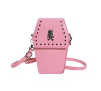 Borsa a tracolla con rivetto borsa a tracolla borsa a forma di bara per le donne borsa versatile borsa alla moda borsa gotica Halloween borsa per cellulare, rosa