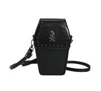 Borsa a tracolla con rivetto borsa a tracolla borsa a forma di bara per le donne borsa versatile borsa alla moda borsa gotica Halloween borsa per cellulare, Nero