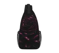 Borsa a tracolla con rosa gotica per uomini e donne piccola borsa a tracolla impermeabile mini zaino a tracolla per escursionismo