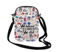 Borsa a tracolla con scritta in lingua inglese "She Believed She Could So She Did", idea regalo per operatore postale, Postallife Cr Uk, 0