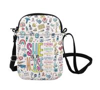 Borsa a tracolla con scritta in lingua inglese "She Is Nurse", idea regalo per infermiera, regalo per battesimo, infermiera cristiana, regalo di laurea, Lei è Nurse Cb Uk, INCHES