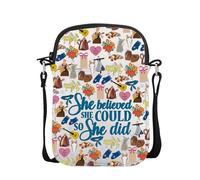 Borsa a tracolla con scritta "She Believed She Could So She Did" di Von Trapp, idea regalo per amanti della musica, Lei ha fatto Soun Cb Regno Unito, 0