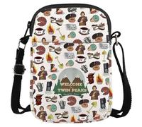 Borsa a tracolla con scritta "Welcome to Peak" ispirata al programma televisivo, regalo per gli amanti delle serie TV, Benvenuti a Peaks Cr Eu, 6.5 Inches ×8.27 Inches