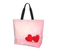 Borsa a tracolla con simbolo Yin Yang, borsa organizer per viaggi, viaggi d'affari e gite in spiaggia, Cuore Rosso Rosa Glitter, Taglia unica